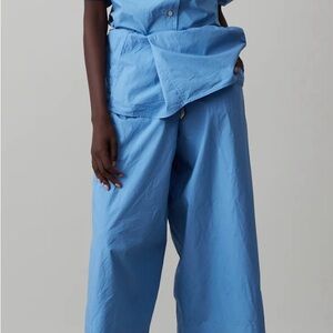 Caron Callahan Blue Wide Leg Pants - Theos